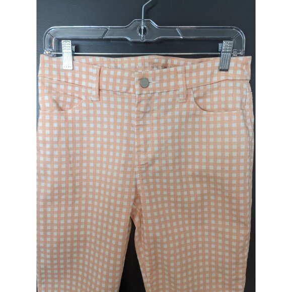 Chico's Peach Gingham Perfect Stretch Girlfriend Slim Leg Capri - 0 (S/4) - Picture 2 of 12